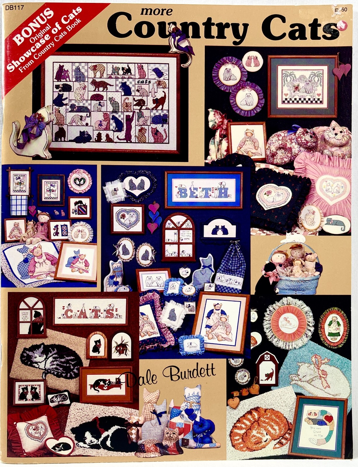 1988 Dale Burdett More Country Cats DB117 Cross Stitch Pattern Book Vintag 13861