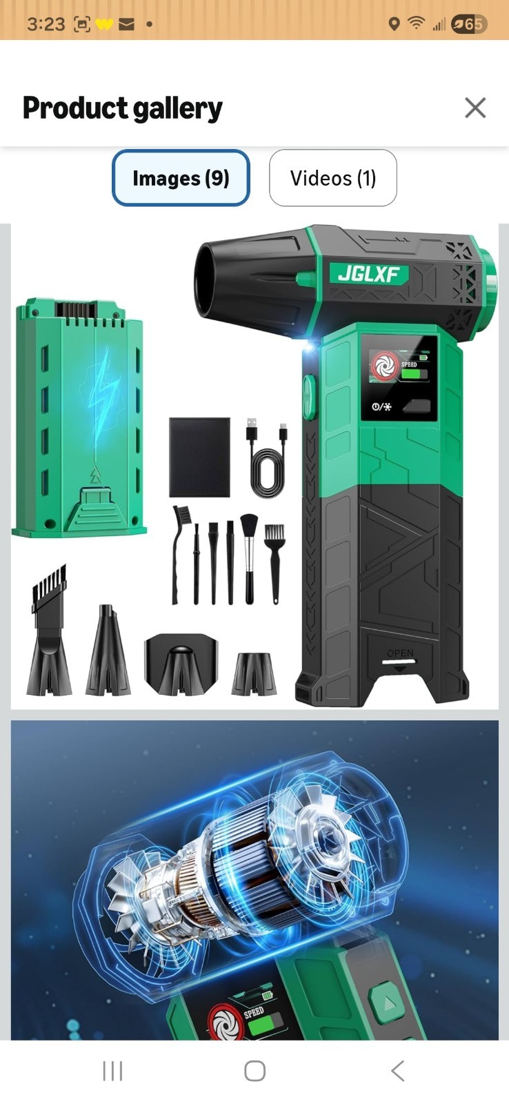 Electric Air Duster Upgraded, 130000RPM Gear Adjustable Compressed Air...