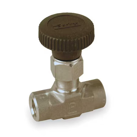 Parker 4F-V6lr-Ss Needle Valve, Straight, 316 Ss, 1/4 In.
