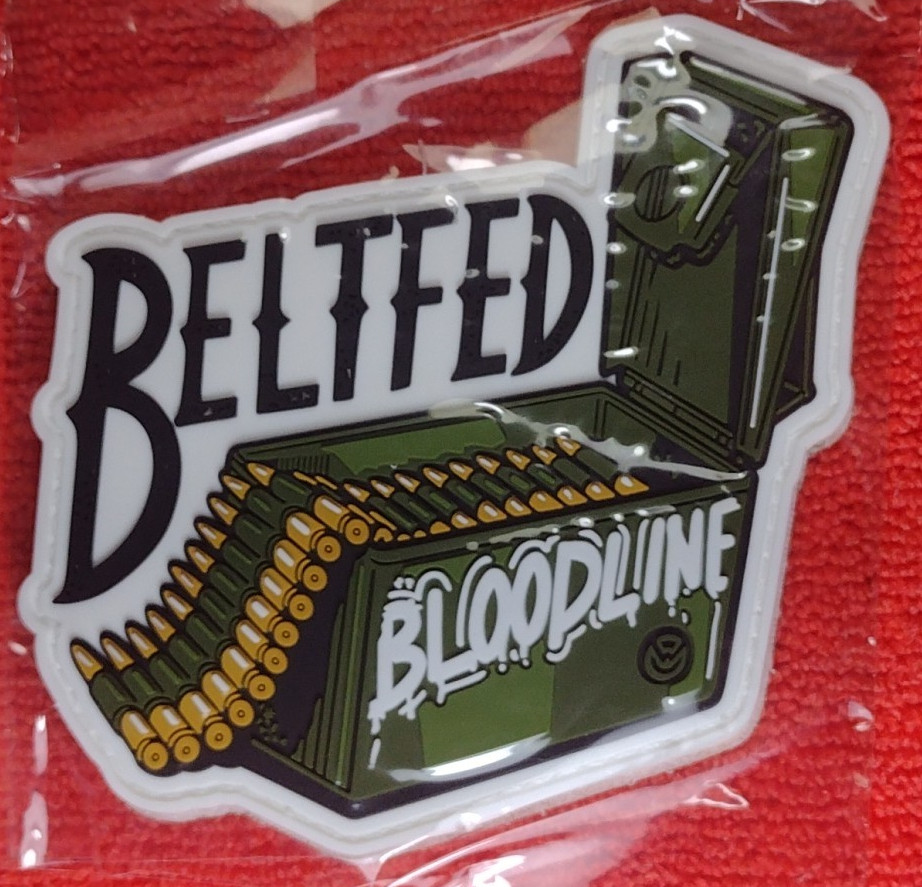 OHIO Ordnance Works BELTFED BLOODLINE Firearms Patch SHOT-SHOW PVC H&L NOS NIP