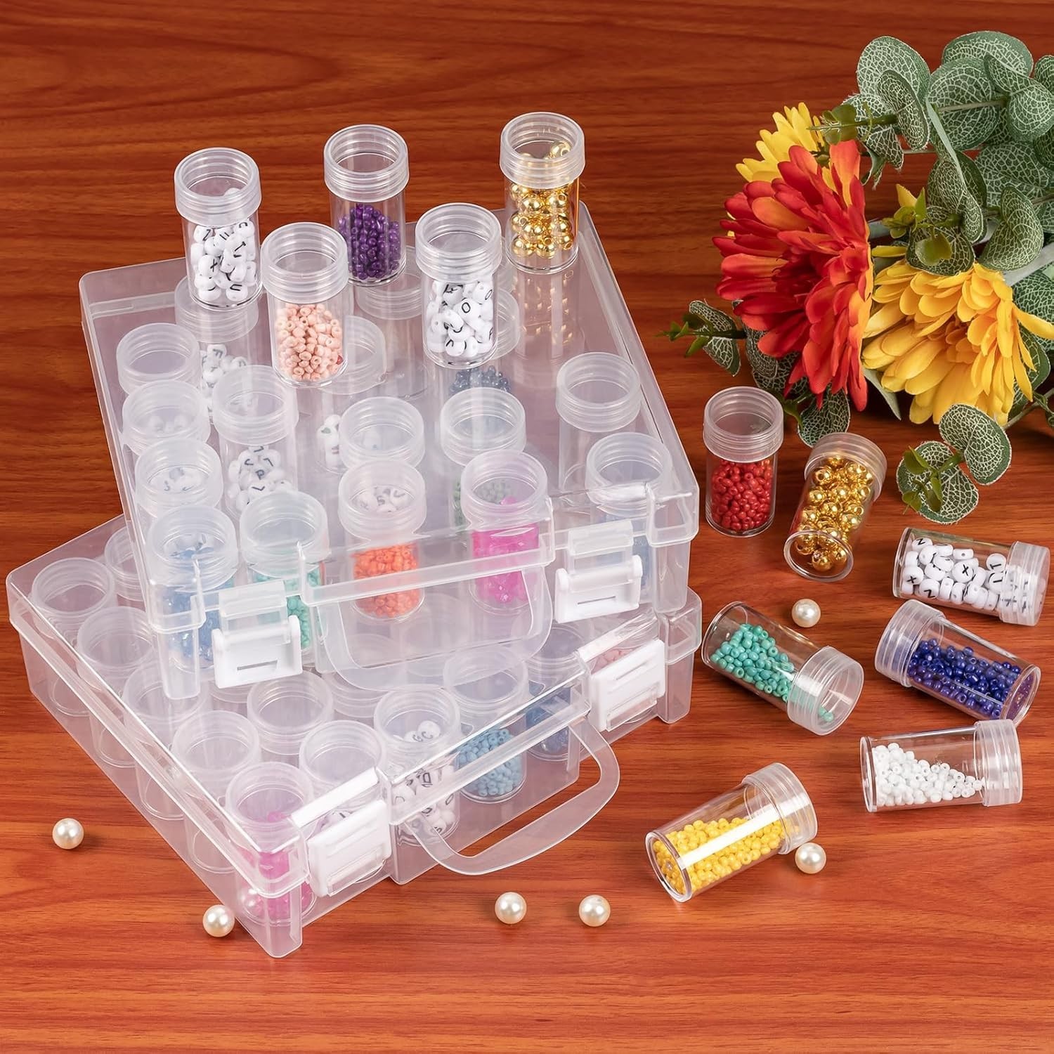 Bead Organizer, Bead Containers, 30 Grids Diamond Painting Storage Containers...