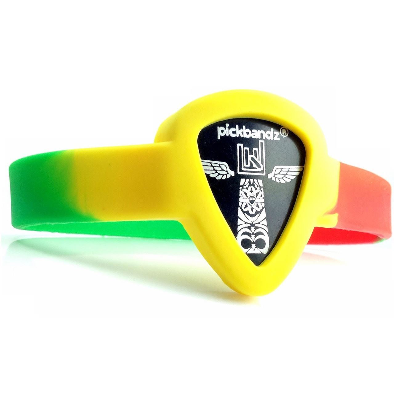 Pickbandz Guitar Pick Holder Wristband Bracelet, Reggae Pride, Medium/Large