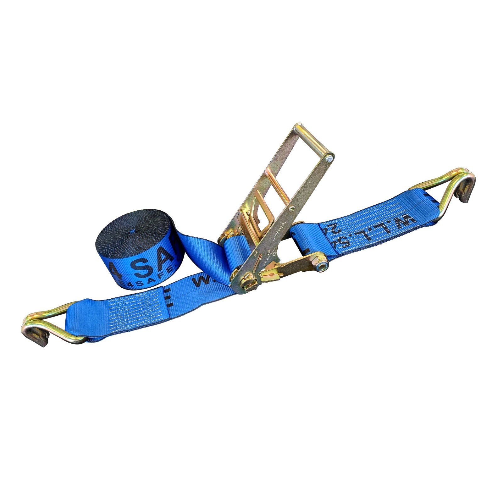 USA 1 Pack Heavy Duty 3" x 30' Ratchet Tie Down Strap w/J Hook WLL 5400 LBS BLUE