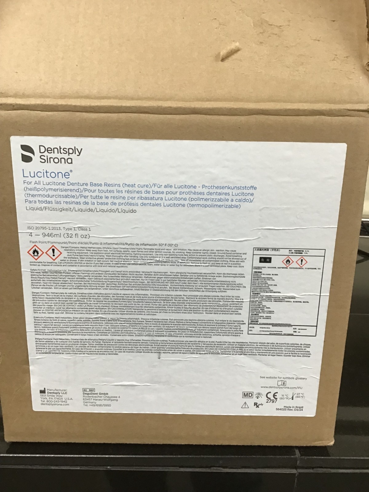 Dentsply Sirona Lucitone (Case of 4)
