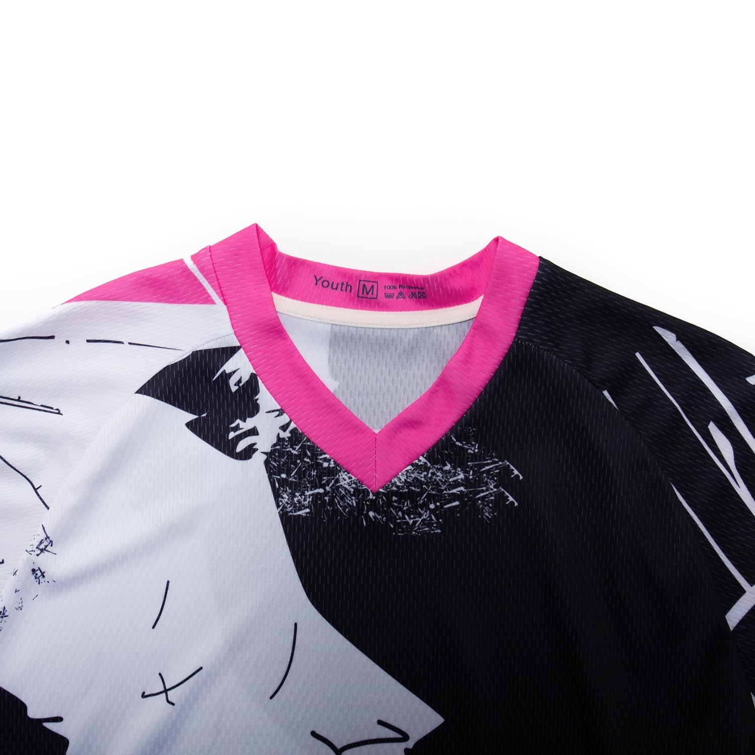 Kids MTB Cycling Jersey Shirt for Ages 412 Hot Pink Racewear Design