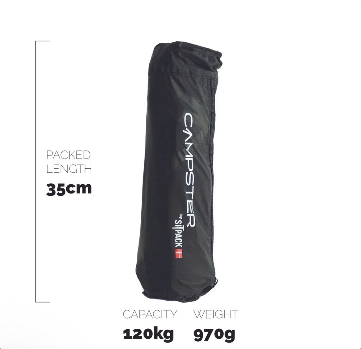 SITPACK CAMPSTER PORTABLE CHAIR JET BLACK