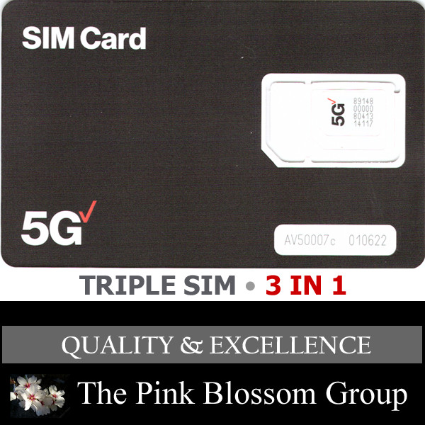 VERIZON 5G Triple SIM CARD "3 in 1" NANO  • CDMA 4G 5G LTE VZW • Genuine NEW