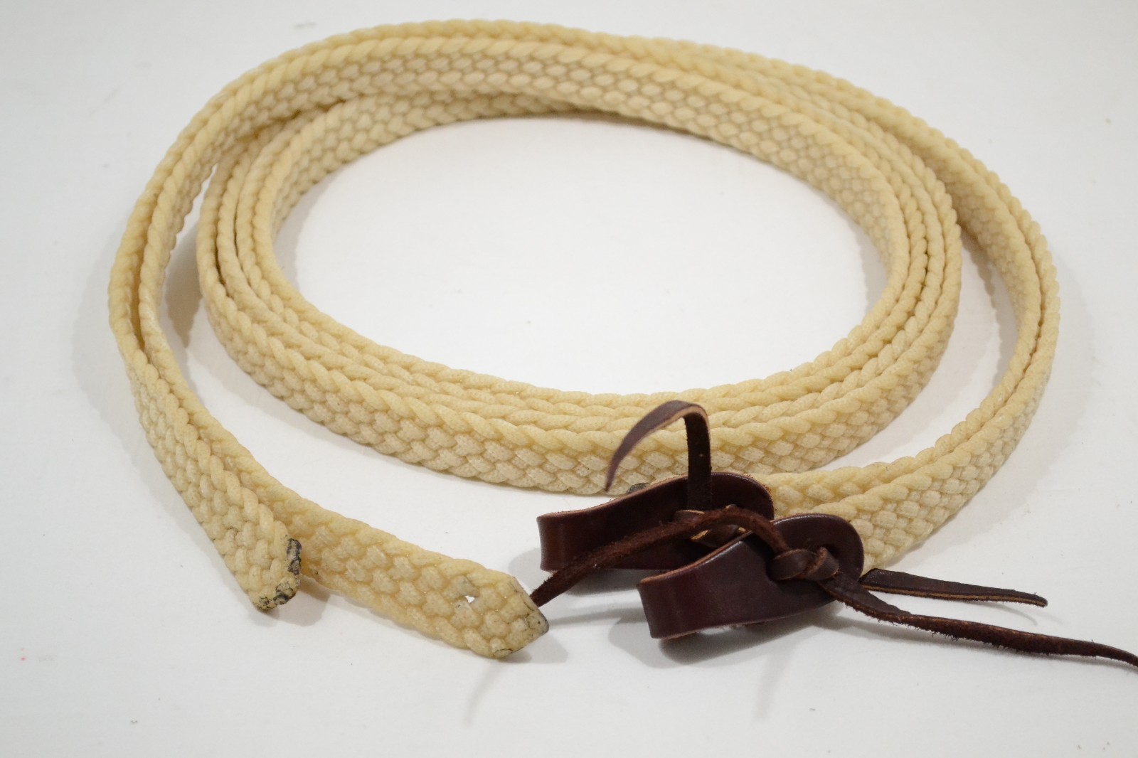 Rein, Split - 1" x 8' - Waxed Nylon with Water Ties - 1 Pair (E327)