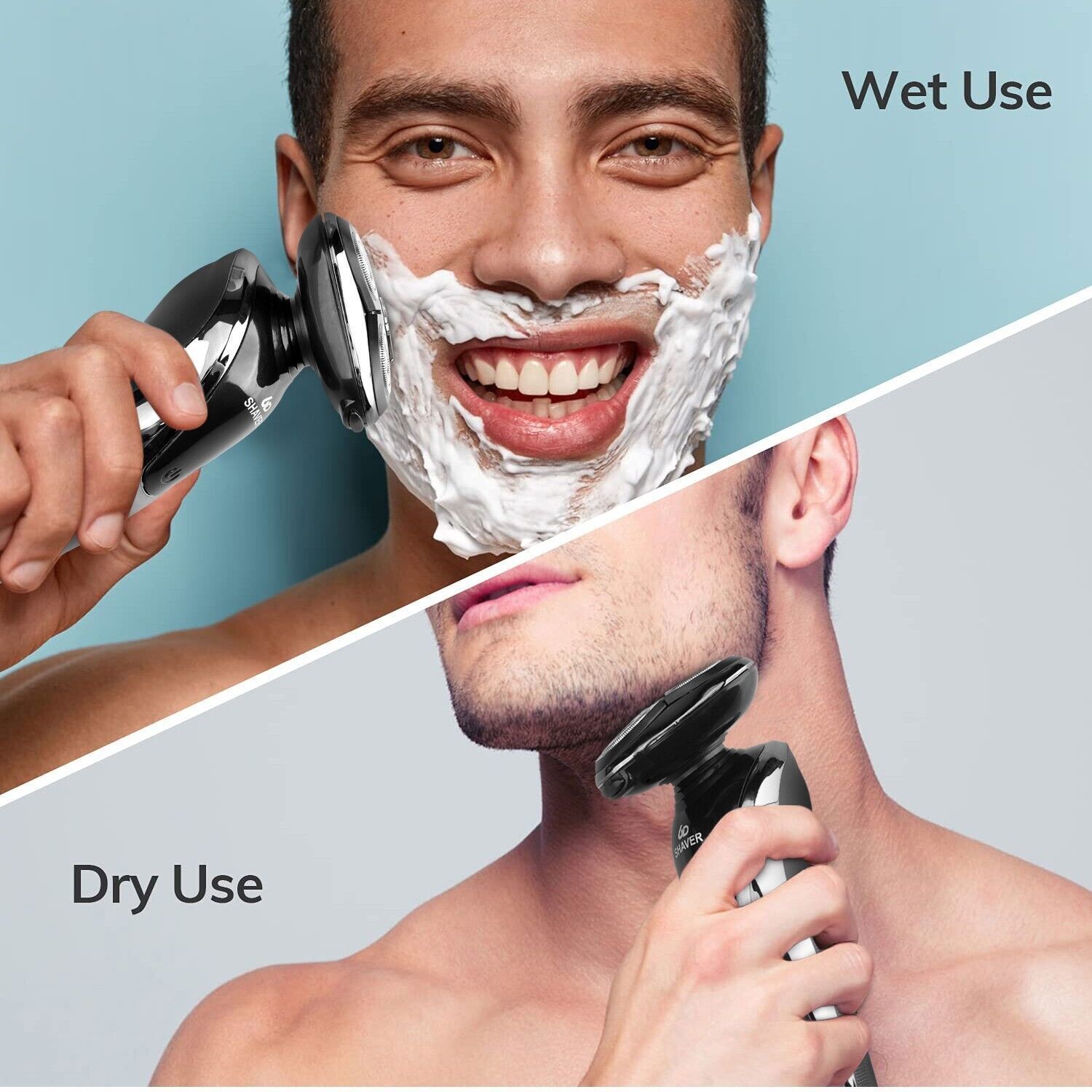 Electric Wet/Dry Razor Men USB Rechargeable Rotary Shaver Beard Trimmer Shaving