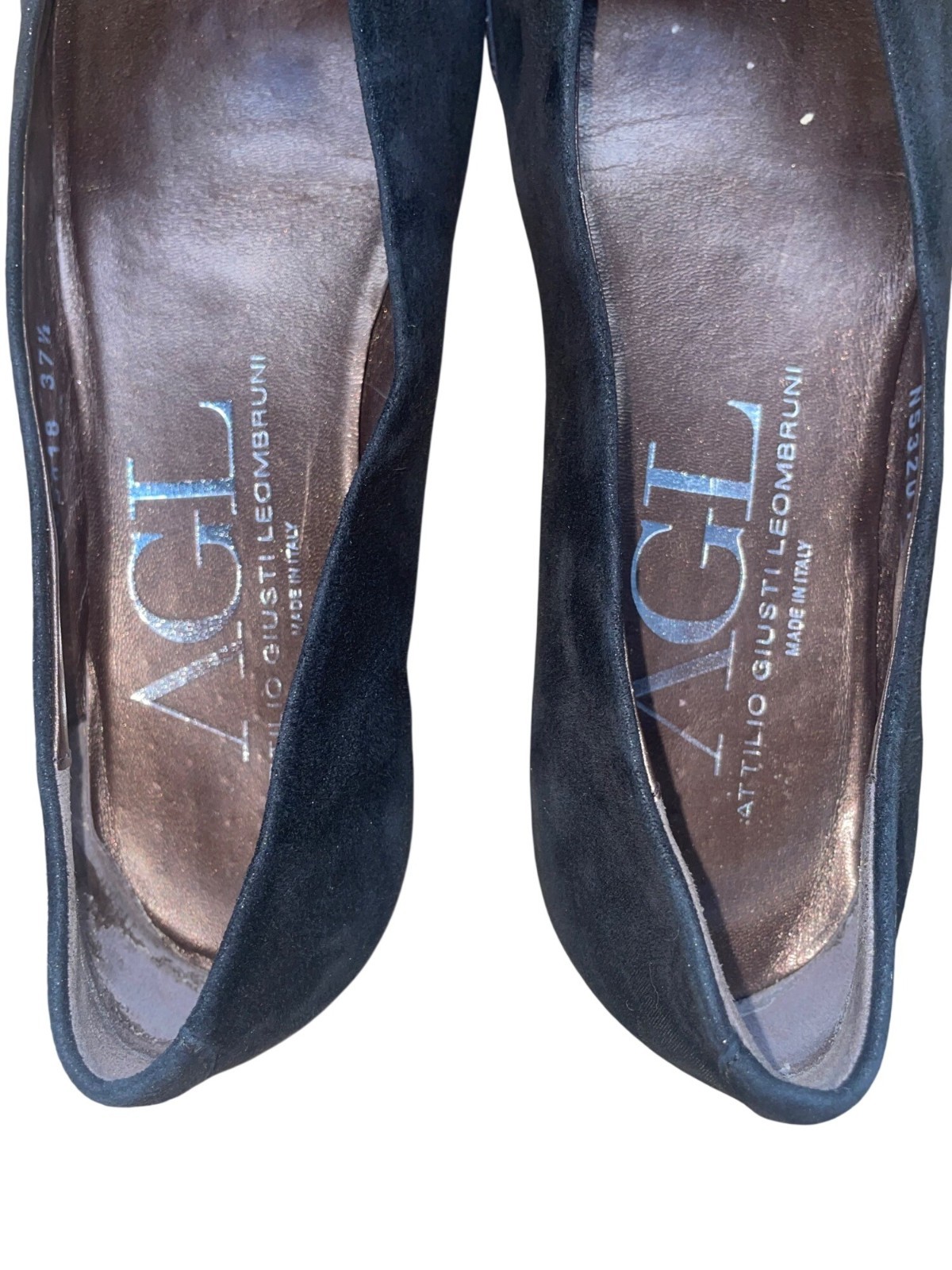 AGL Women’s Black Suede Leather Sole Slip-On Ballet Flats Size 37.5