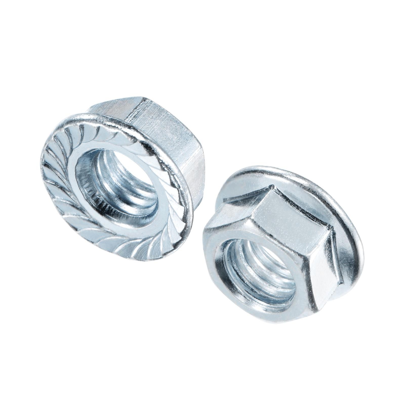 3/8"-16 Serrated Flange Hex Lock Nuts, Carbon Steel Zinc Plated 25pcs