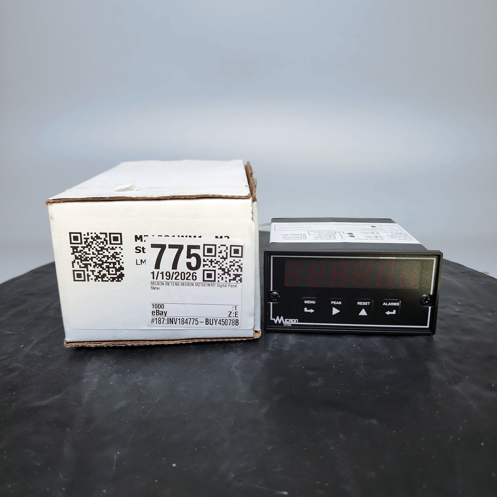 MICRON METERS M21001WM1 Digital Panel Meter 6-Digit LED Relay Output w/Box ✓