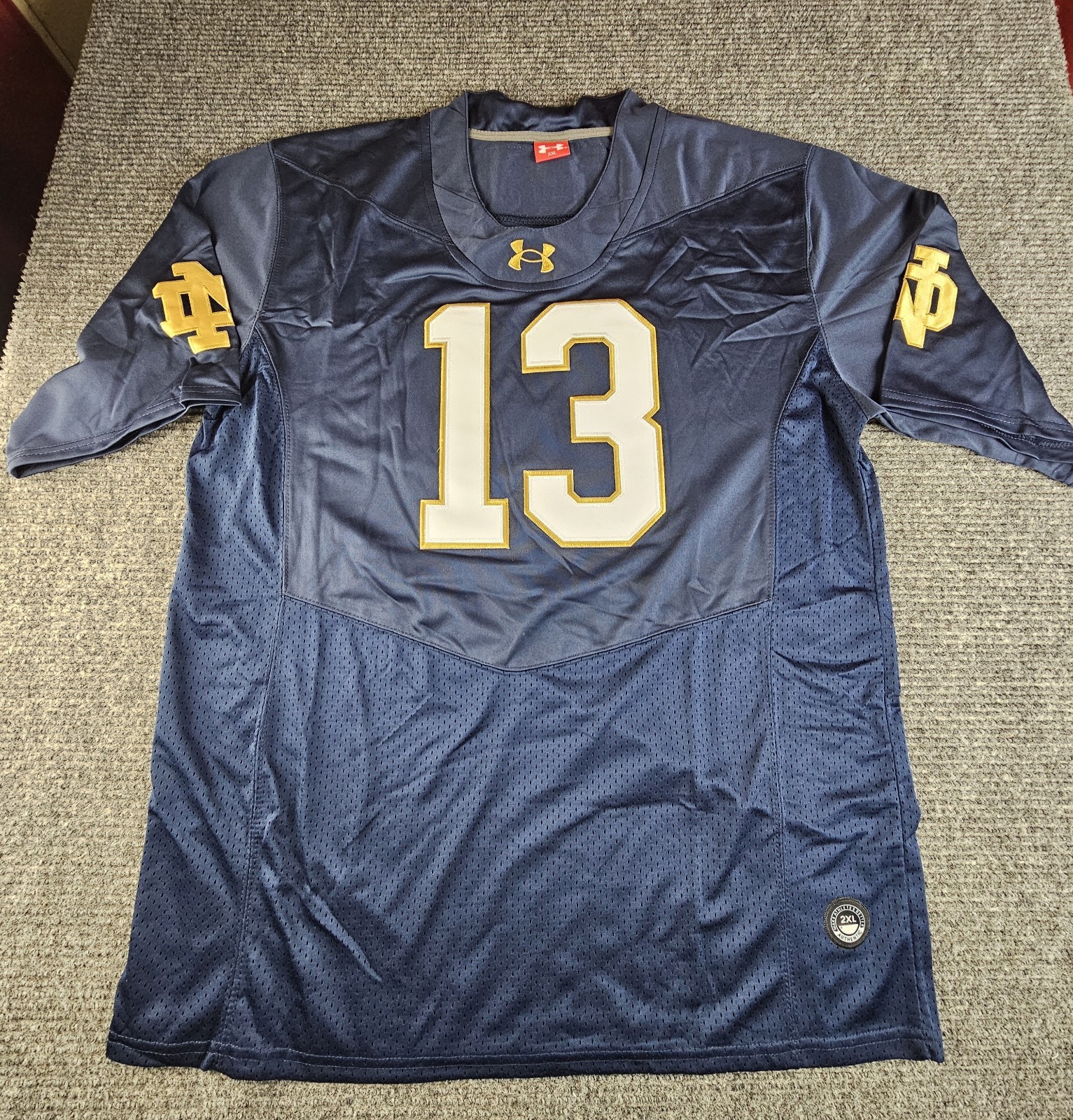 Notre Dame Fighting Irish 2XL/XL CJ Carr Blue Jersey New