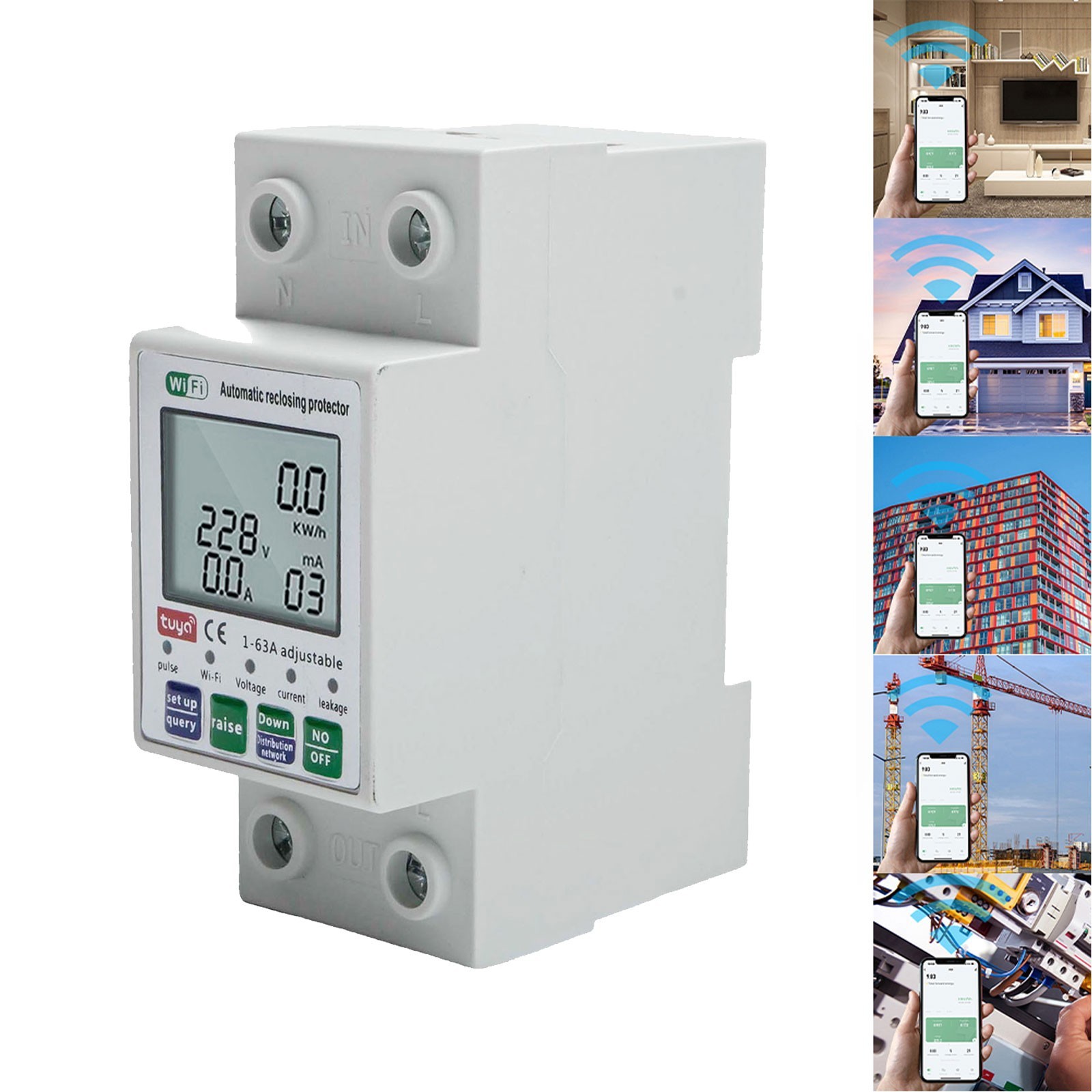 For Tuya Smart for reset Protector Switch for current Breaker Meter AC80-300V