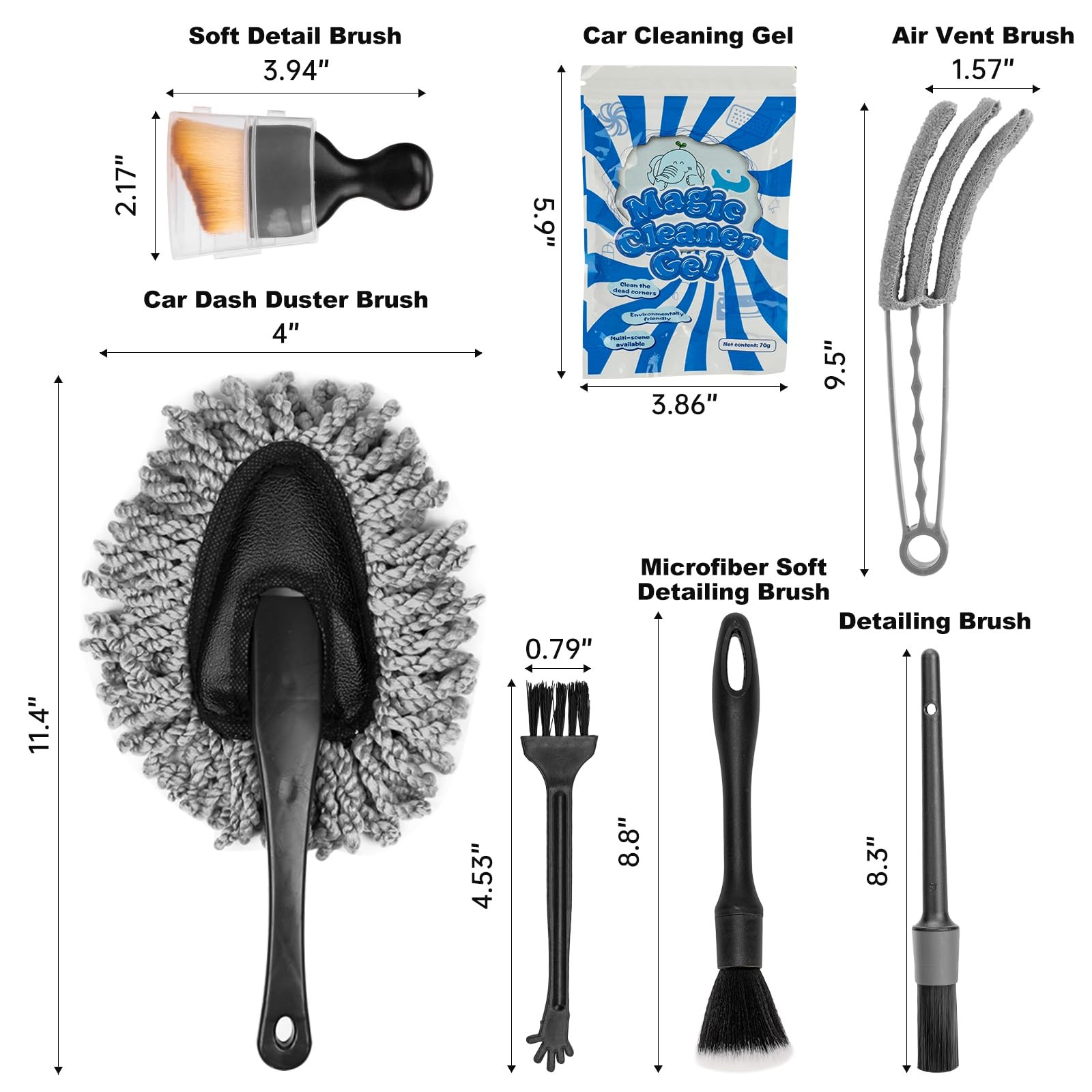 THINKWORK Car Interior Cleaning Kit, Duster Detail Brush,...