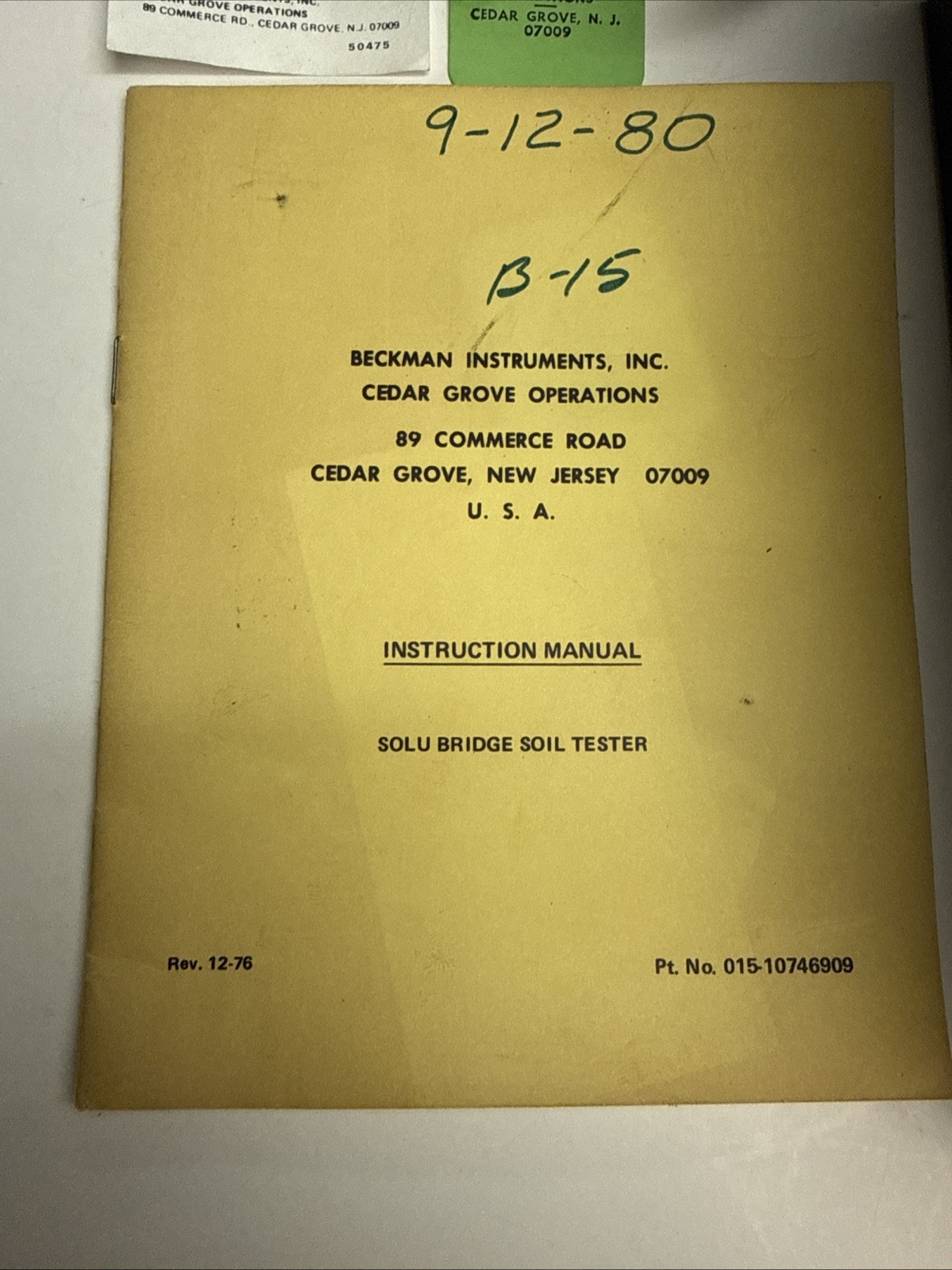 Beckman Solu-Bridge SD-B15 Conductivity Controller Science Electronics Box