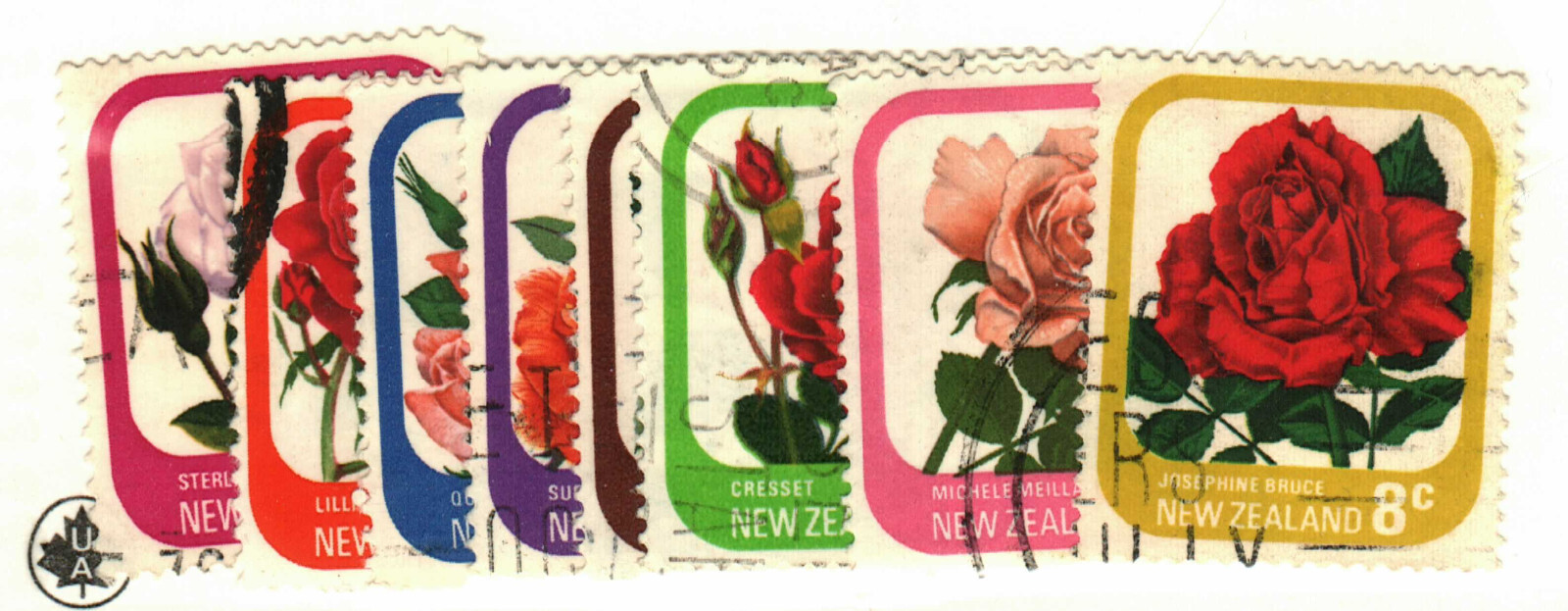New Zealand #584-91 used roses flowers