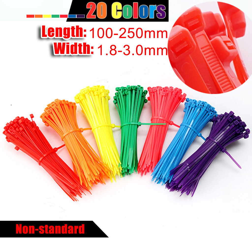 Small Wire Cable Zip Ties Wraps Colorful Nylon 1.8-3mm Wide 100-300mm Long Fix