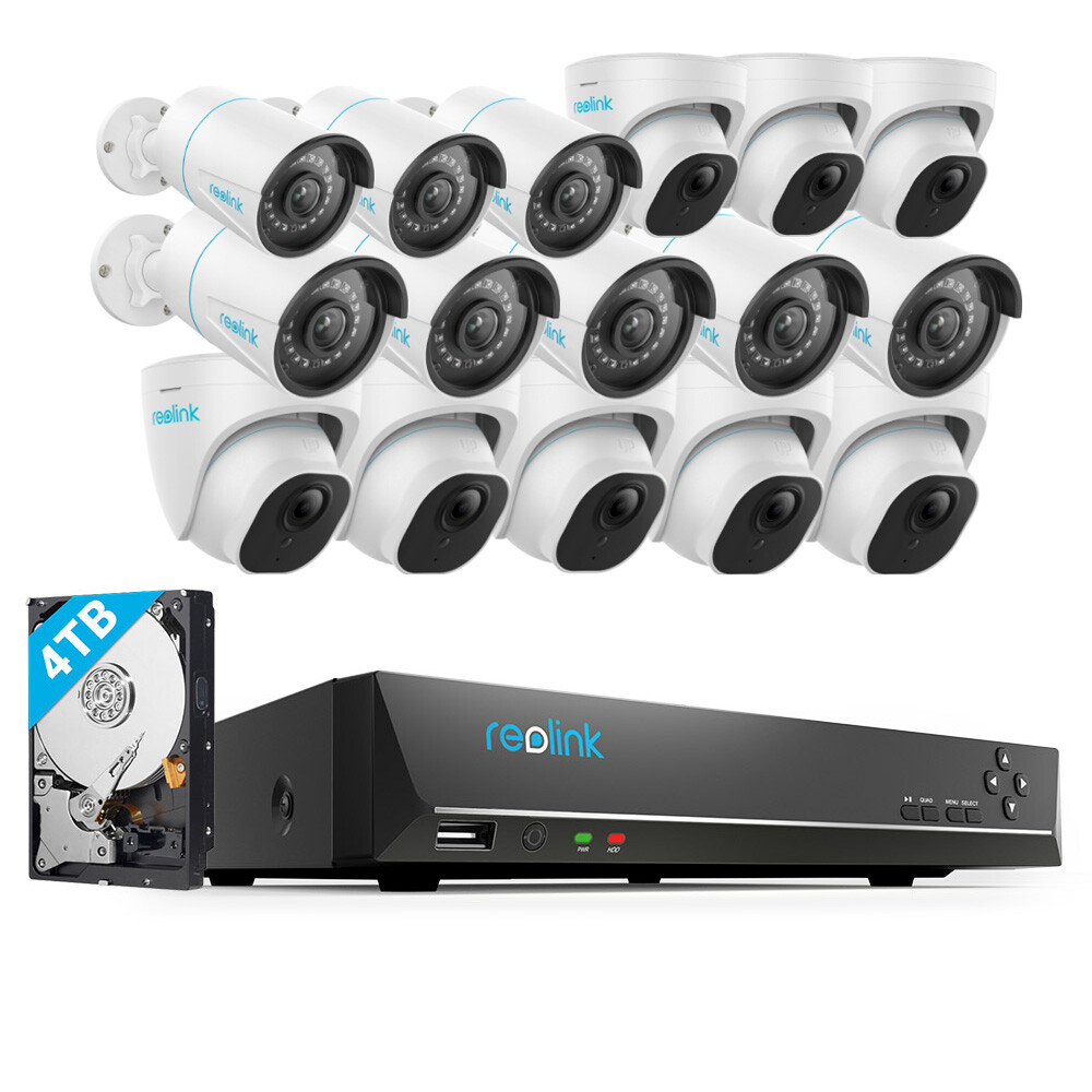 Reolink 5MP 16 Channel 4TB HDD NVR Outdoor PoE DIY CCTV Security Camera System