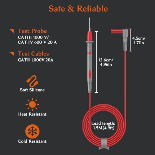 Multimeter Test Leads Kit, 25-Piece Electrical Test Leads Set with 25PCS