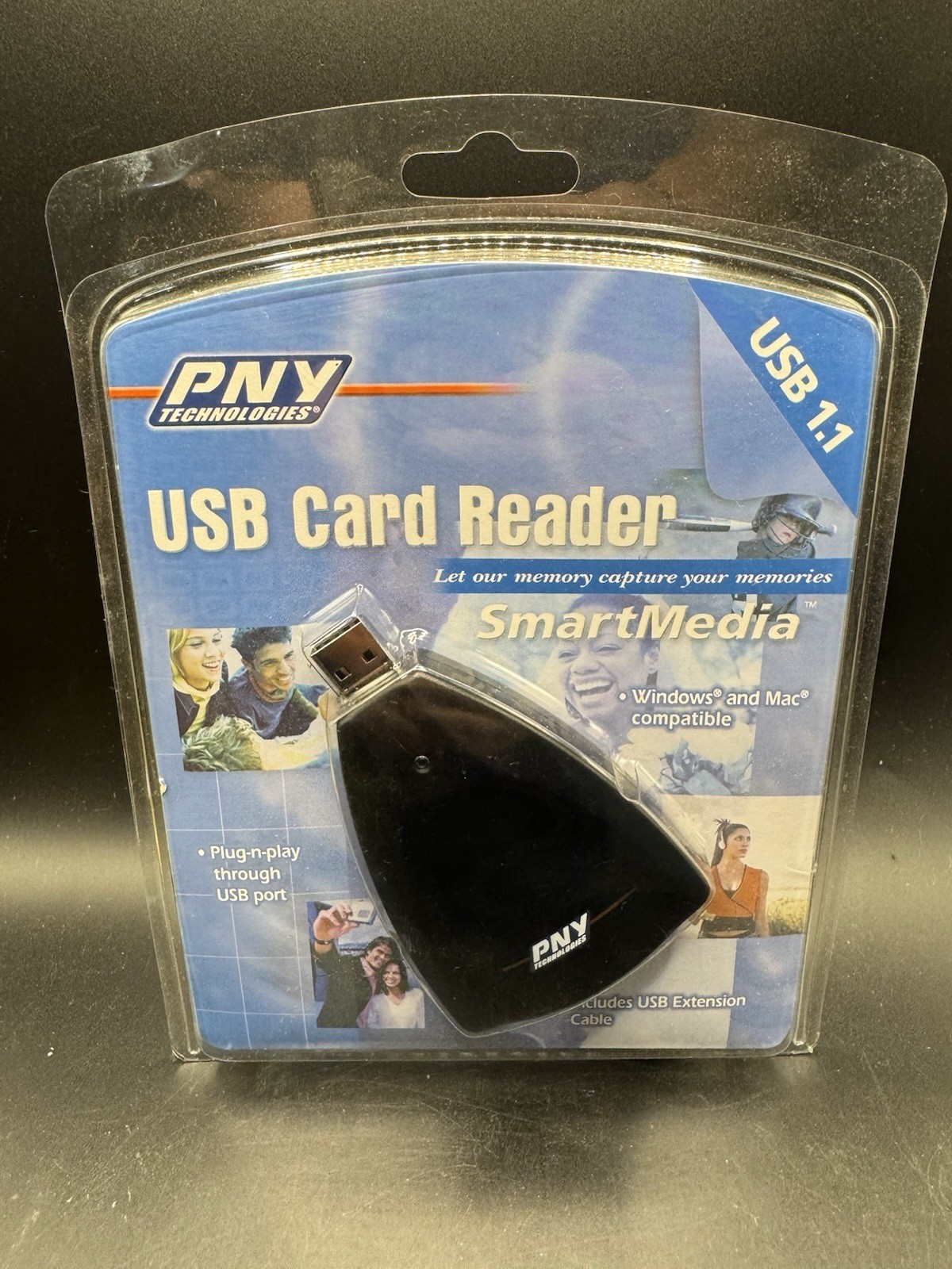 Vintage PNY USB SmartMedia Card Reader Windows 98 Mac OS New Sealed NOS