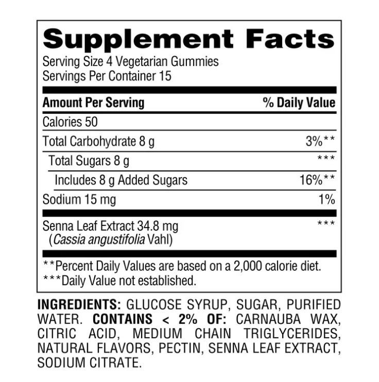 Equate Laxative Gummies with Senna Extract, 60 Count