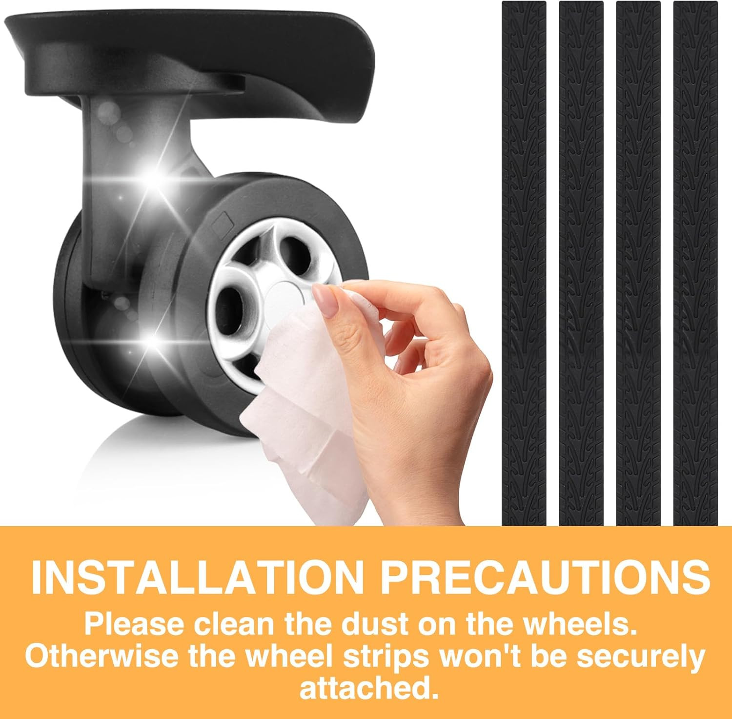 8 Pcs Silicone Luggage Wheel Covers for Rolling Suitcases Cuttable Wheel Protect