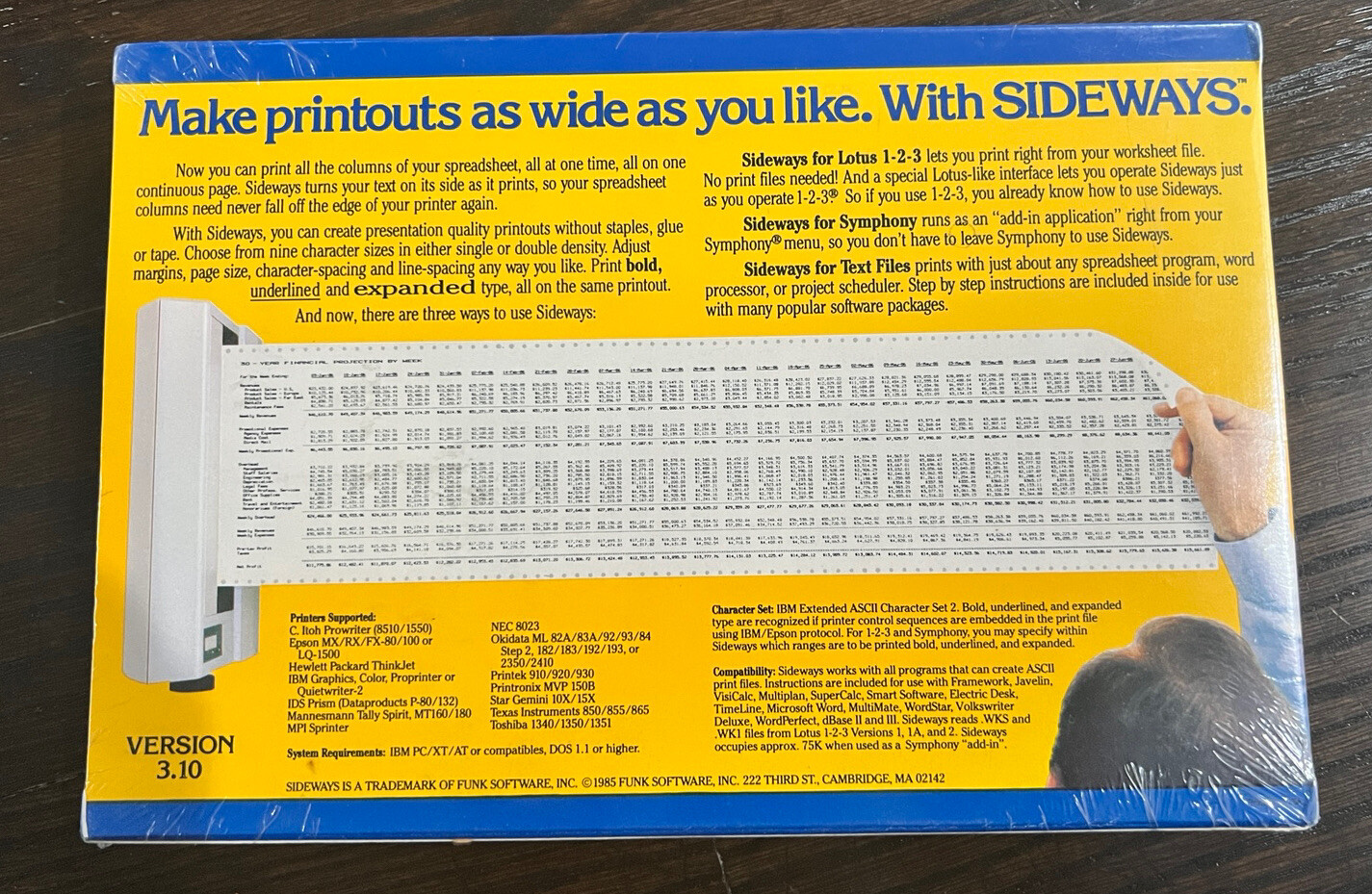 The Right Way To Print Spreadsheets Sideways Version 3.10 Software NEW SEALED