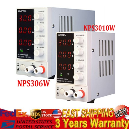 30V 6A/10A DC PoWer Supply, Lab Variable Adjustable regulated DC Bench SWitching