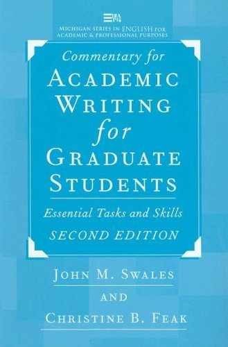 Commentary for Academic Writing for - Paperback, by Swales John M.; - Very Good