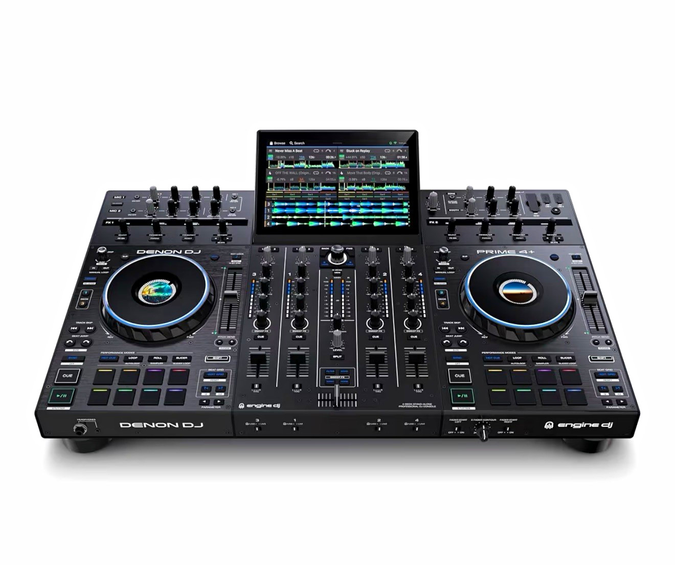 Denon DJ Prime 4+ Standalone 4-Channel DJ Controller Dual Deck 16 Pads