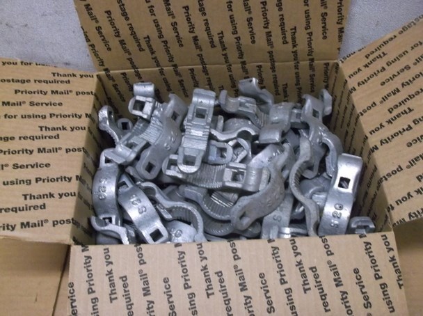 Lot of Approximately 40 #S-26 Galvanized Gate Clamps for 1 1/2" Posts