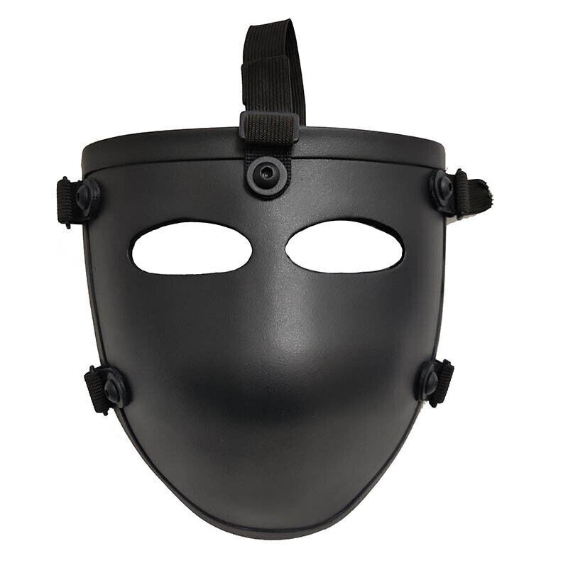 Tactical Ballistic IIIA Bullet Proof Face Guard Shield Mask  Aramid Fiber Black