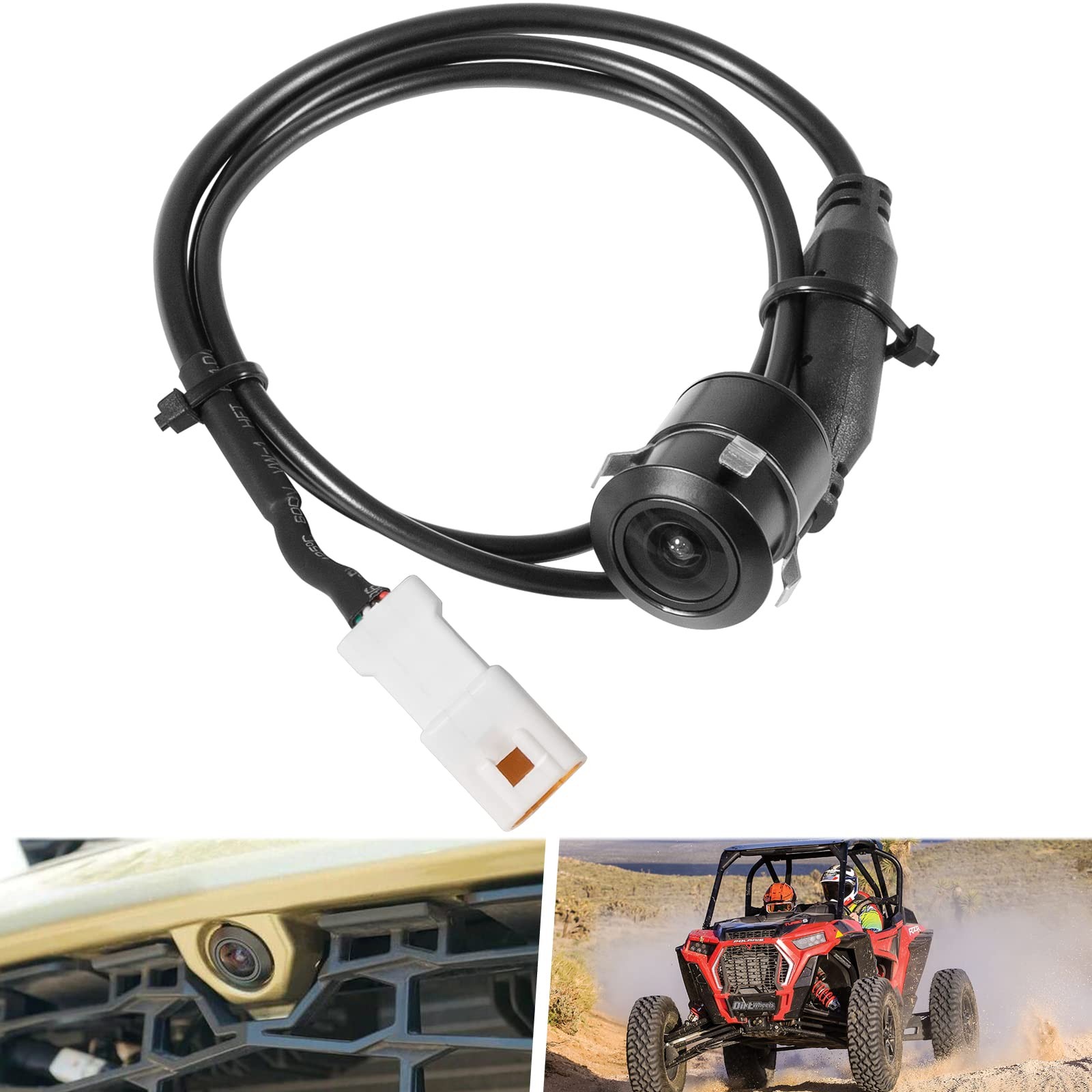 for Polaris RZR Ride Command HD Wide-Angle Waterproof Front Camera - Plug and...