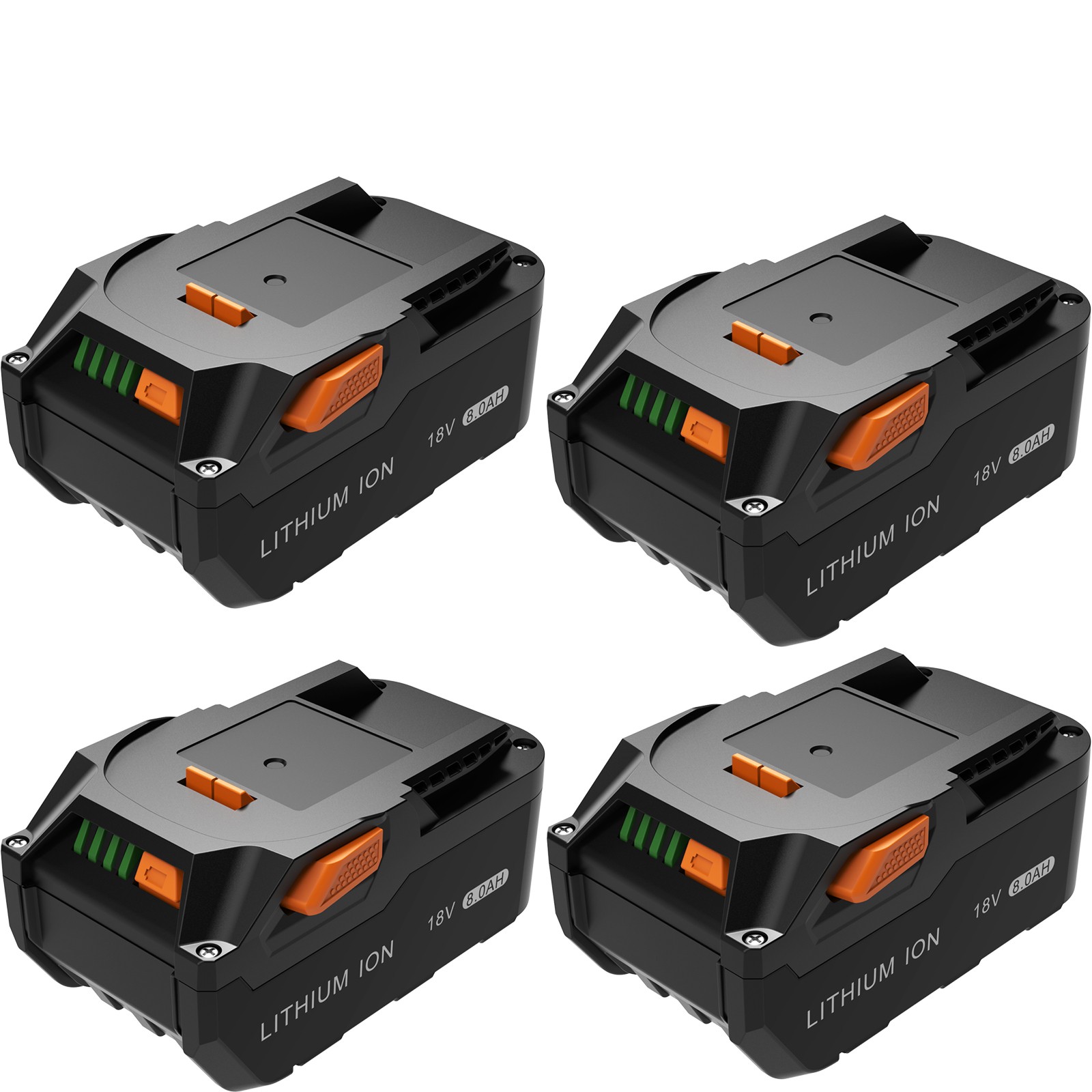4-PACK 18V 8.0Ah Replacement For Ridgid 18 Volt Lithium Battery R840087 R840085