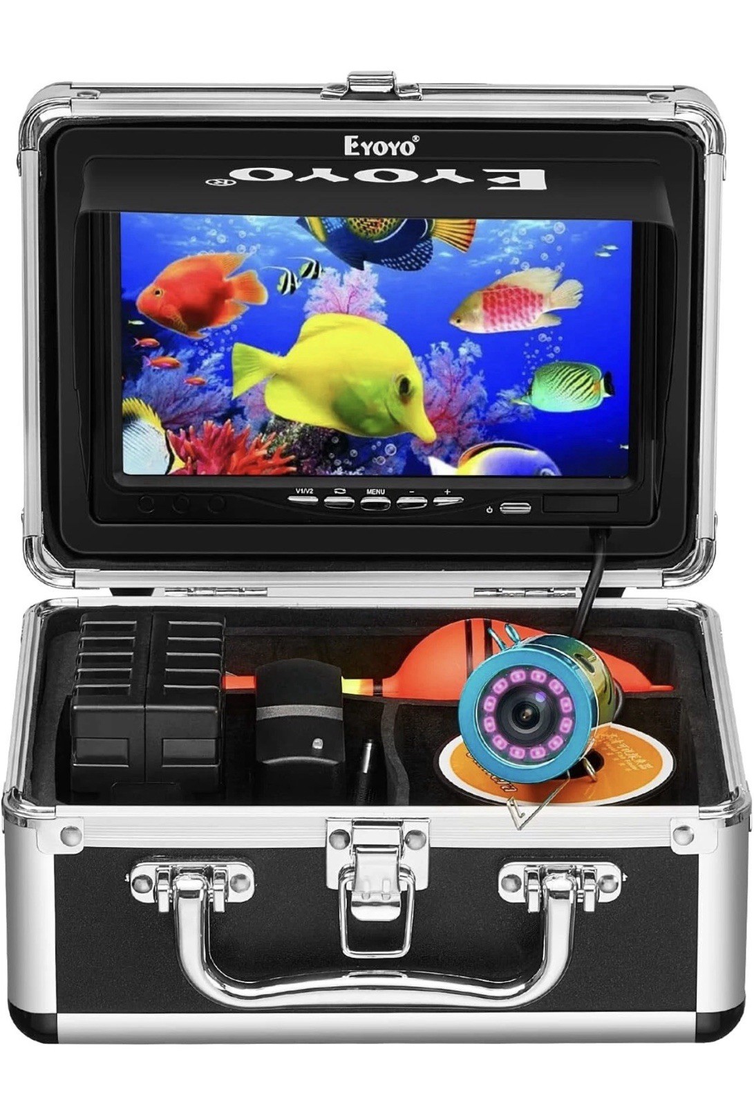 Eyoyo 15m/49ft Underwater Fishing w/ 7” Monitor, 1000TVL IR Camera Fish Finder