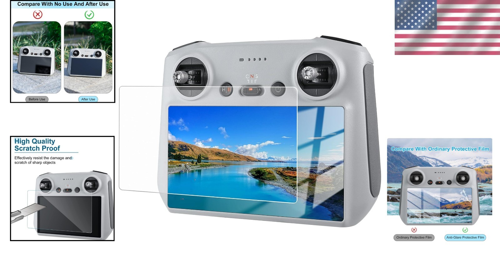 2-Pack Anti-Glare Matte Screen Protector for DJI Mini 4/5 Pro Remote Controller