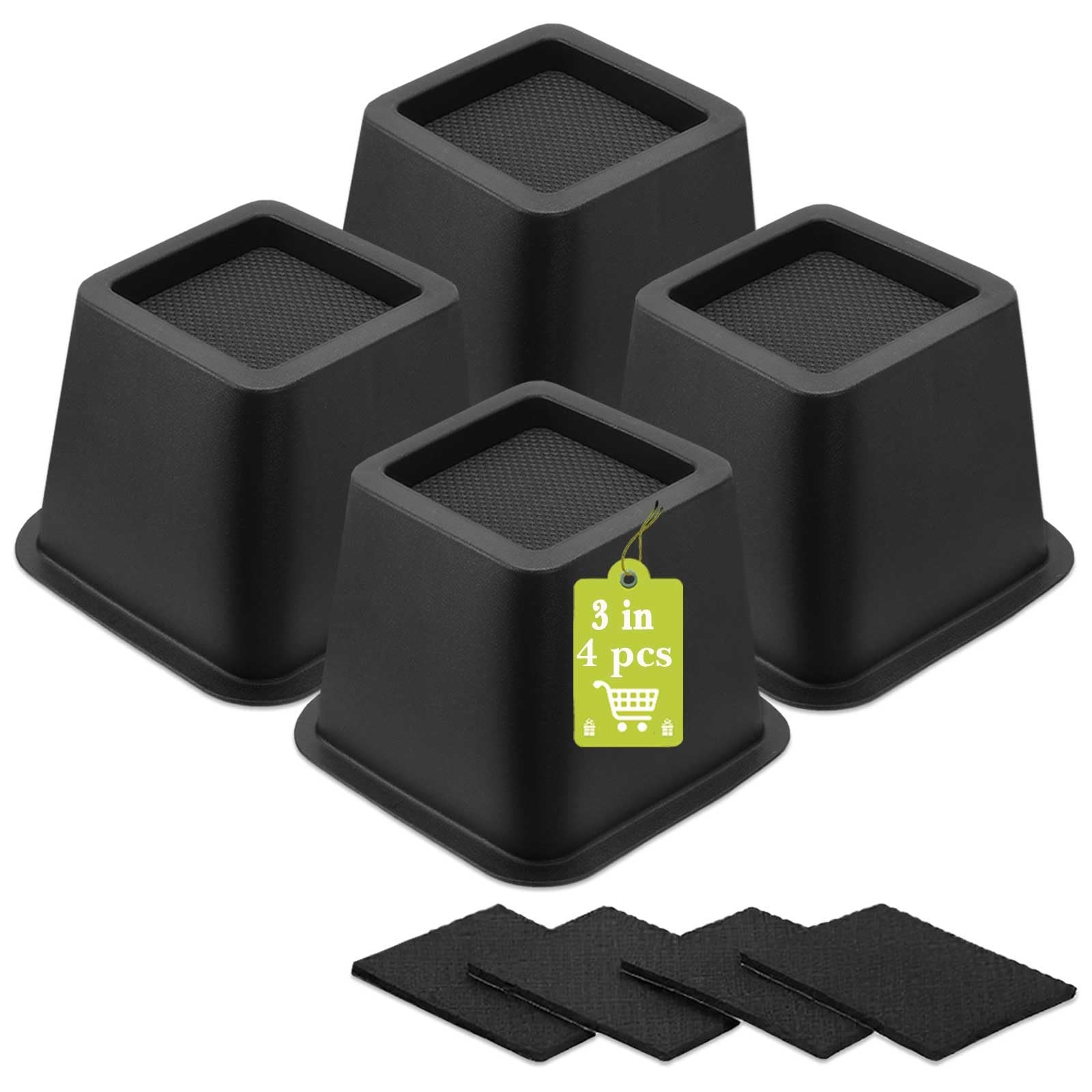 4 Pack Furniture Risers 3 Inch, Bed Risers Heavy Duty for Table Desk Couch Ch
