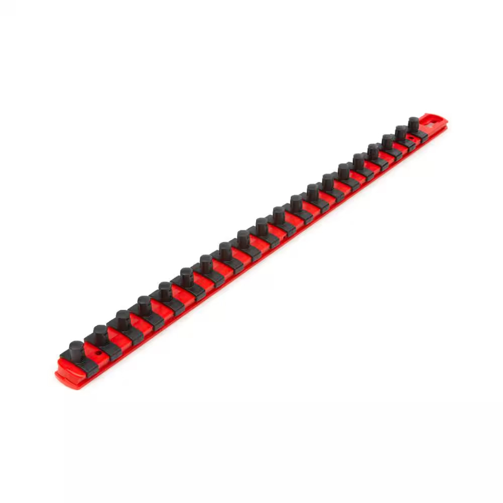 3/8 In. Drive X 18 In. Socket Rail, 20 Clips, Red