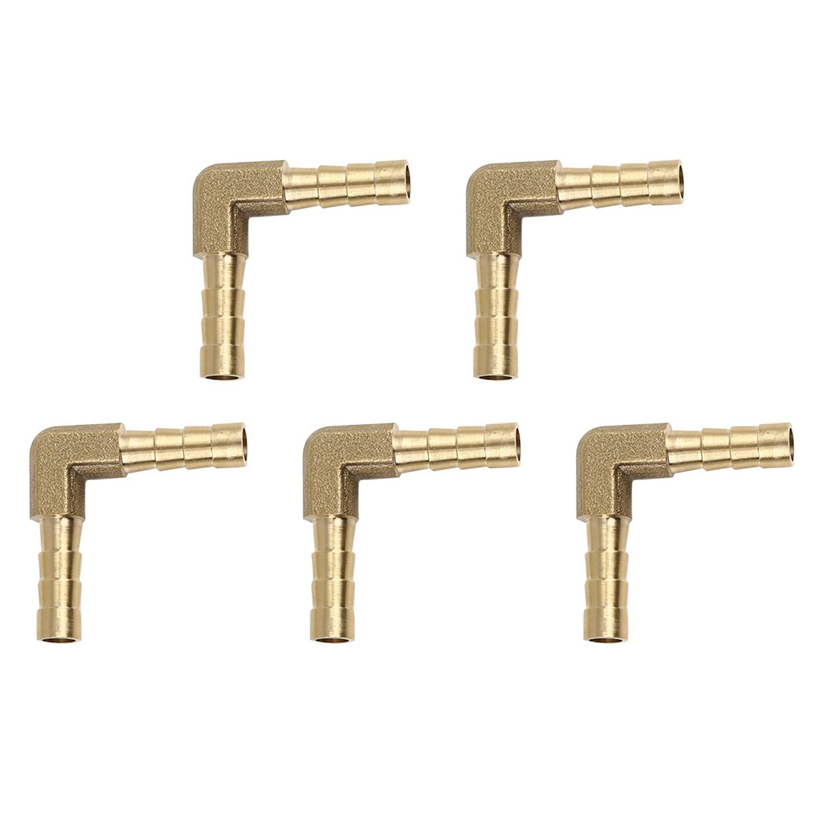 5 PCS 5mm Brass Barb Elbow 90 Degree Male Thread Connector For Air Water Gas