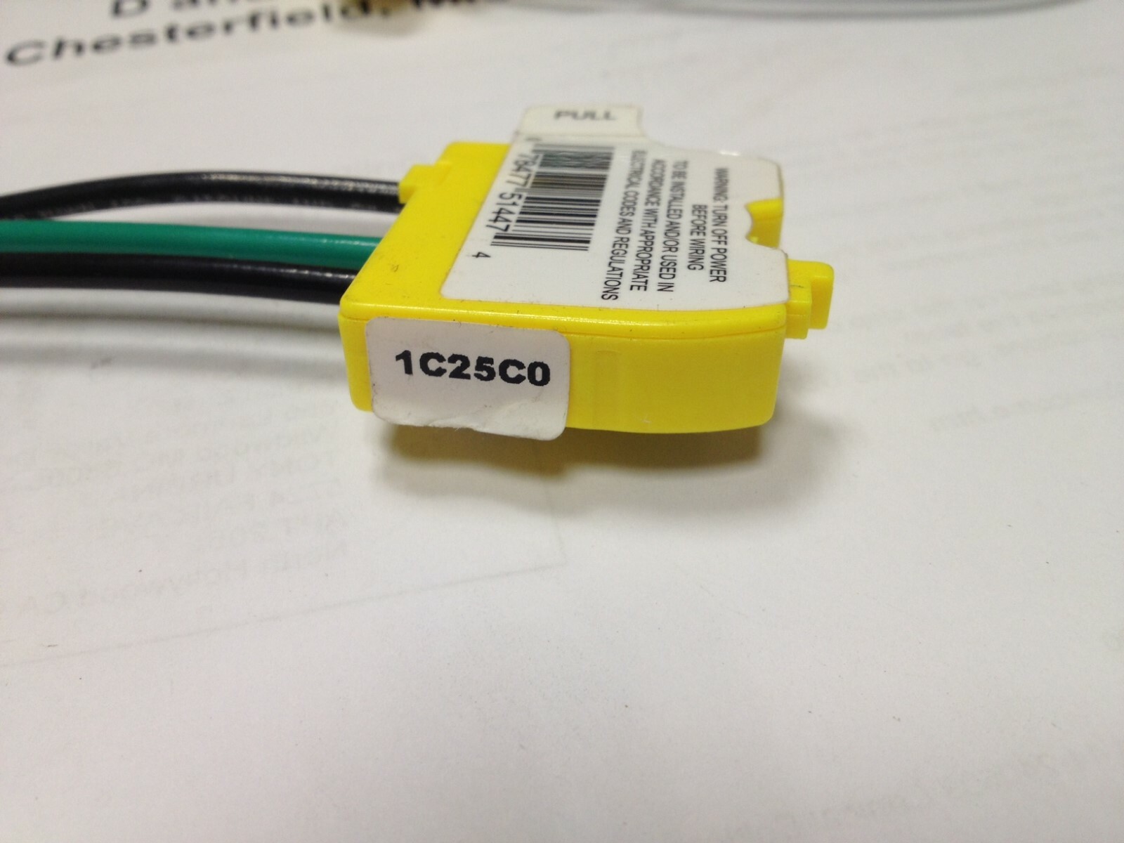 Leviton MSPSW-ST Wiring Module, 20 Amp, 6" Leads, Yellow