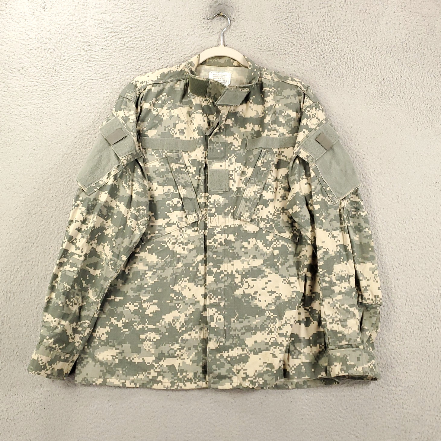 Army Combat Uniform Jacket Coat Medium Digital Camo Vintage Ripstop Poplin