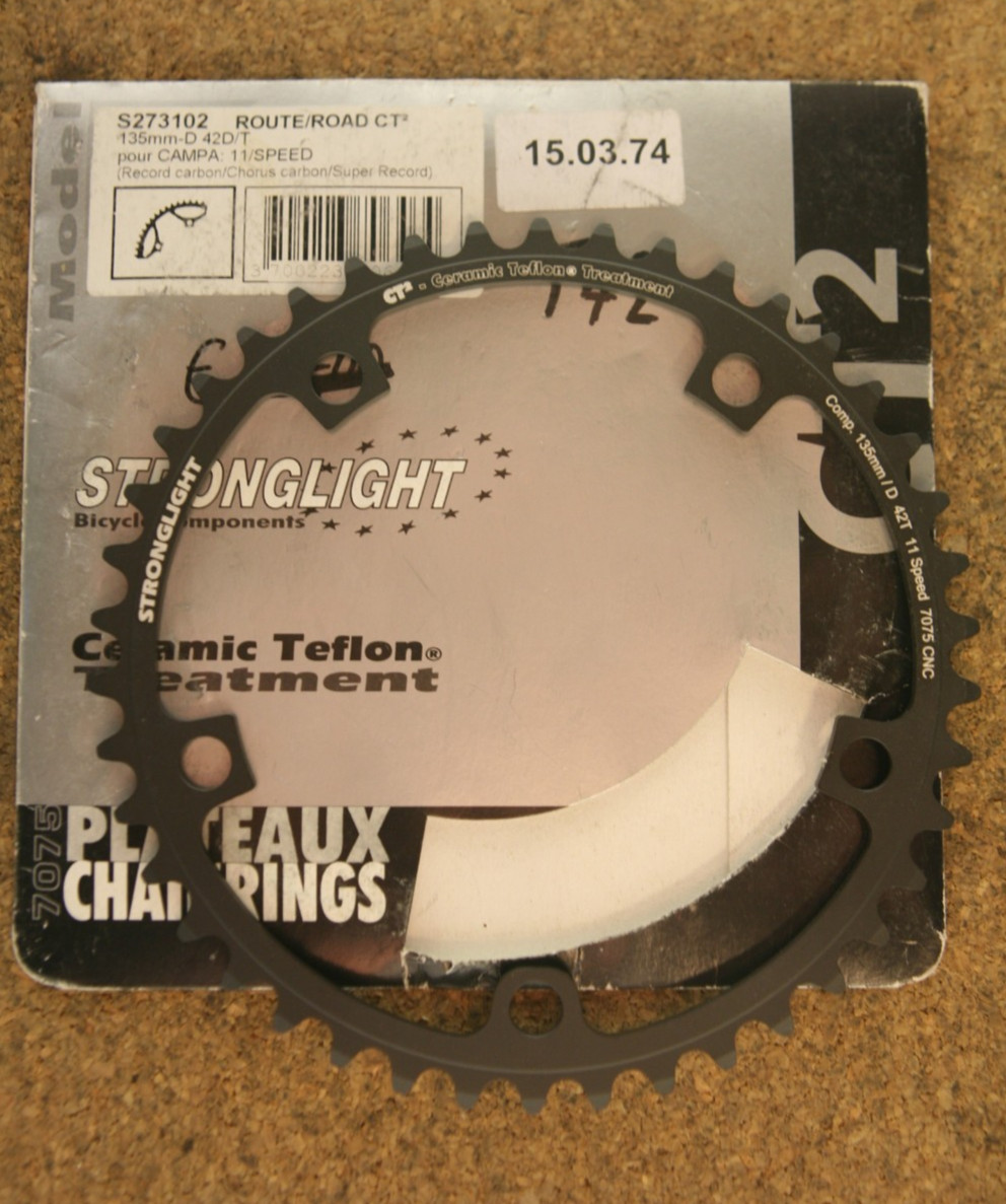 Vintage NOS NEW Stronglight CT 2 Campagnolo 11 speed chainring 42 teeth 135 BCD