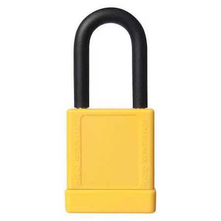 Zoro Select 48Jt52 Lockout Padlock, Keyed Alike, Aluminum, Yellow, 1 1/2 In,