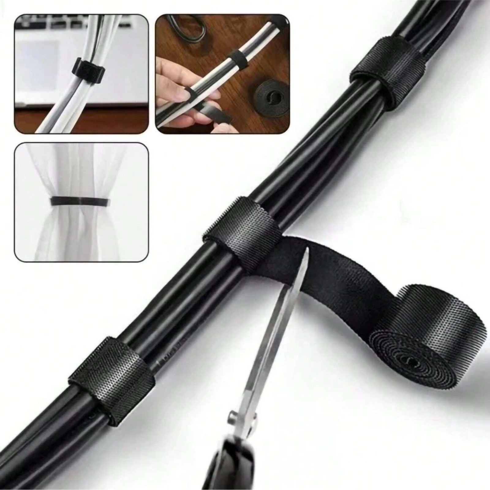 1-5m Reusable Hook and Loop Cable Tie Adjustable Cable Organizer Tape Cord Wrap