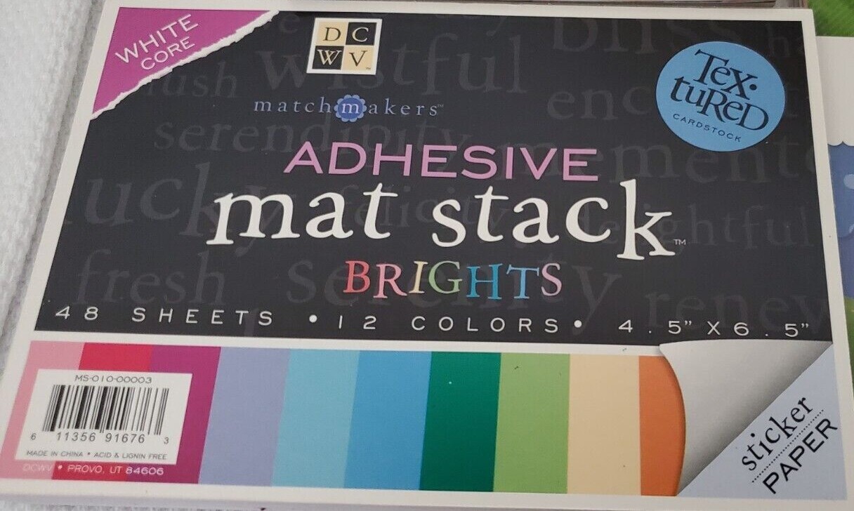 NEW Summer Days Set of 2 Paper Packs, 1 Matstack, & 1 Adhesive Brights Matstack 