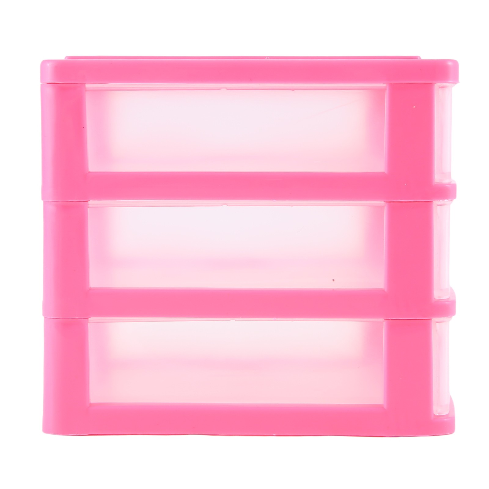 translucent Drawer type plastic Storage Box（rose red 3 Layers） S8O42276