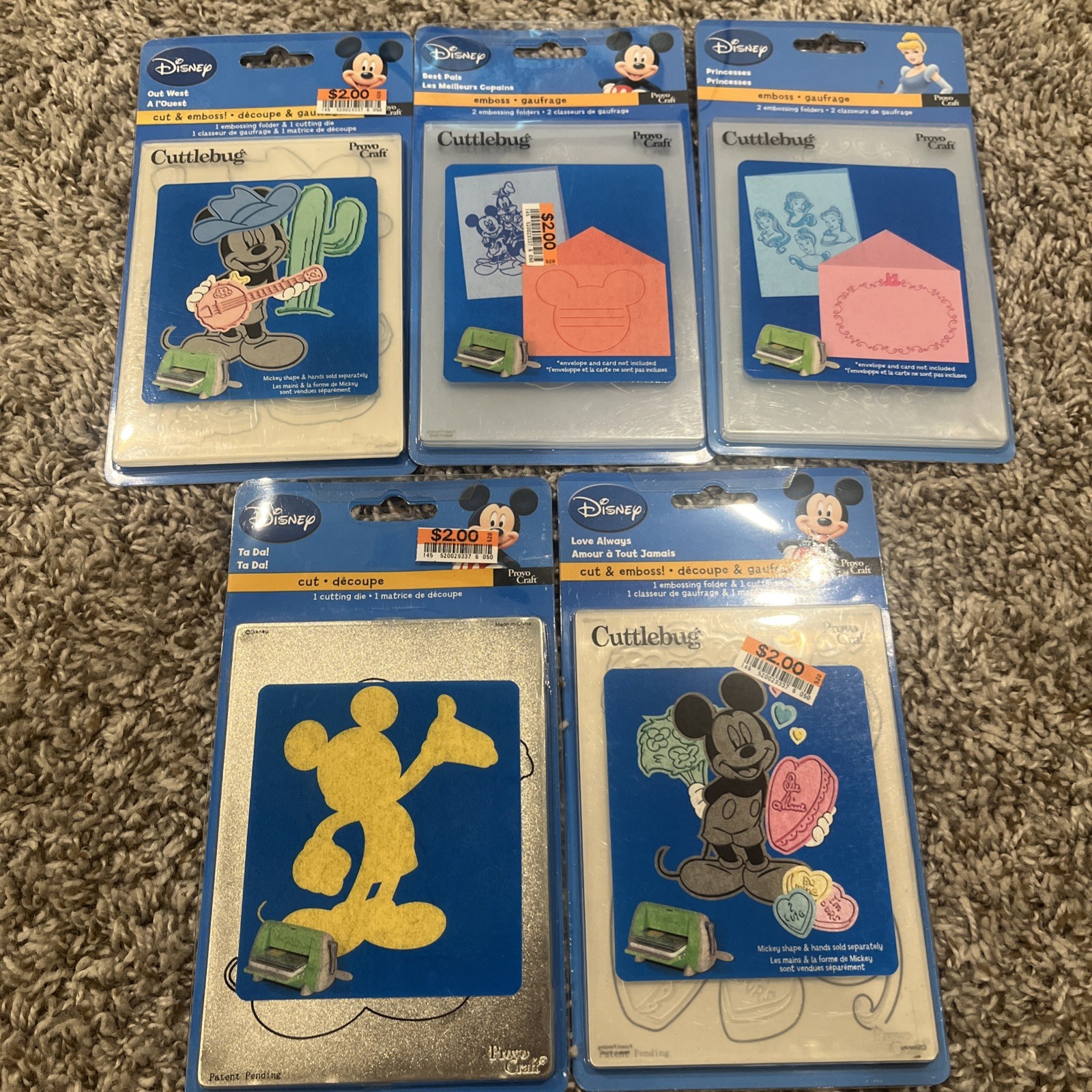 Disney Provo Craft Cuttlebug Craft Set Lot Of 5