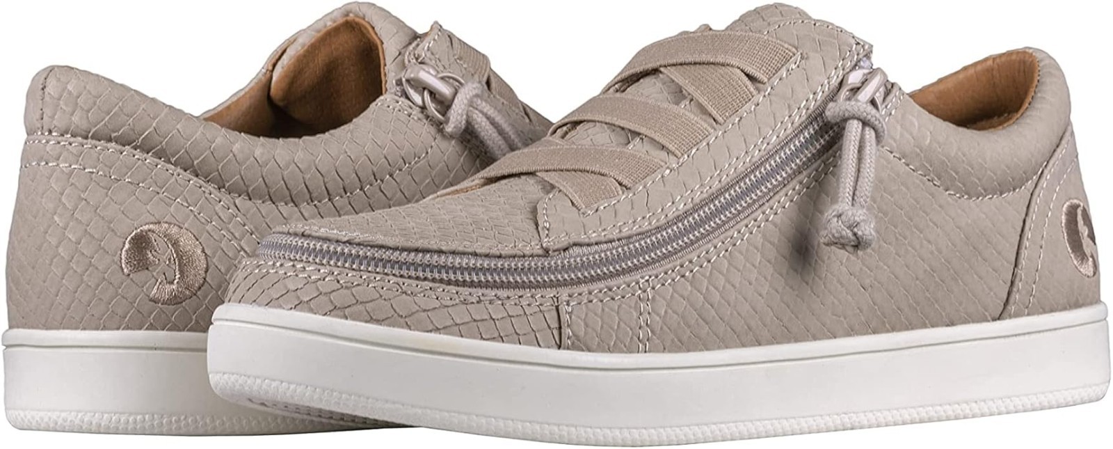 NEW Billy Footwear Women Sneaker Low Top Zip Up Tan Adaptive Sz 9.5 M RY2524