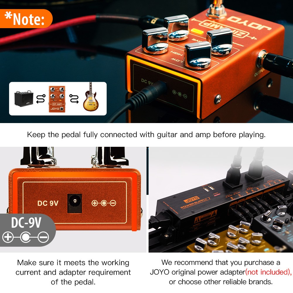 JOYO AMP Pedal Simulate Amplifier Effect Compression Overdrive Pedal for Guitar
